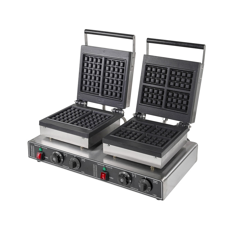 Waffle Iron Belgian - Pembuat Wafel Belgia Komersial Anti Lengket,